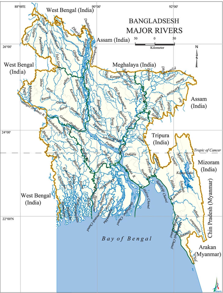 Map of All River in Bangladesh 
